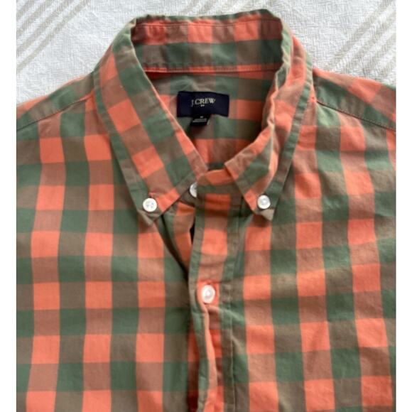 J Crew Shirt Mens Size M Pink Grey Gingham Plaid Checks Button Up Collar Pocket - Picture 12 of 16